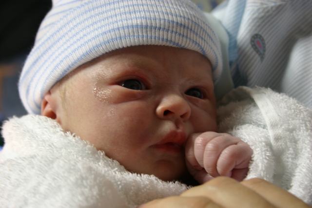 Minutes after being cleaned up