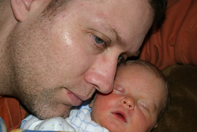 Asleep on the couch with Dad